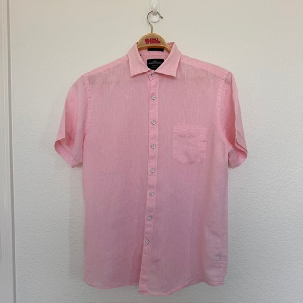 Rodd & Gunn Sports Fit 100% Linen Button Up Shirt Woven in Italy Men's XL